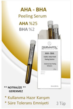DERMAPOL AHA – BHA Peeling Uygulamaya Hazır Karışım Serum.