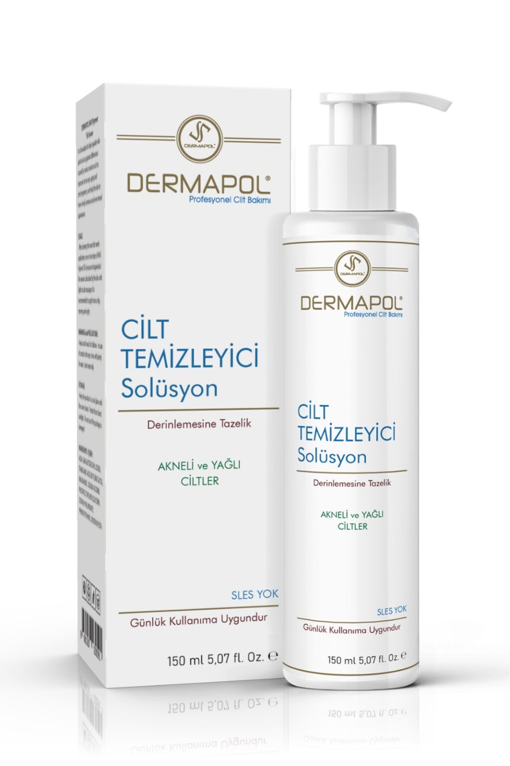 DERMAPOL Cilt Temizleyici Solüsyon - AKNELİ ve YAĞLI Ciltler 150 ml.