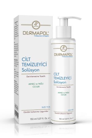 DERMAPOL Cilt Temizleyici Solüsyon - AKNELİ ve YAĞLI Ciltler 150 ml.