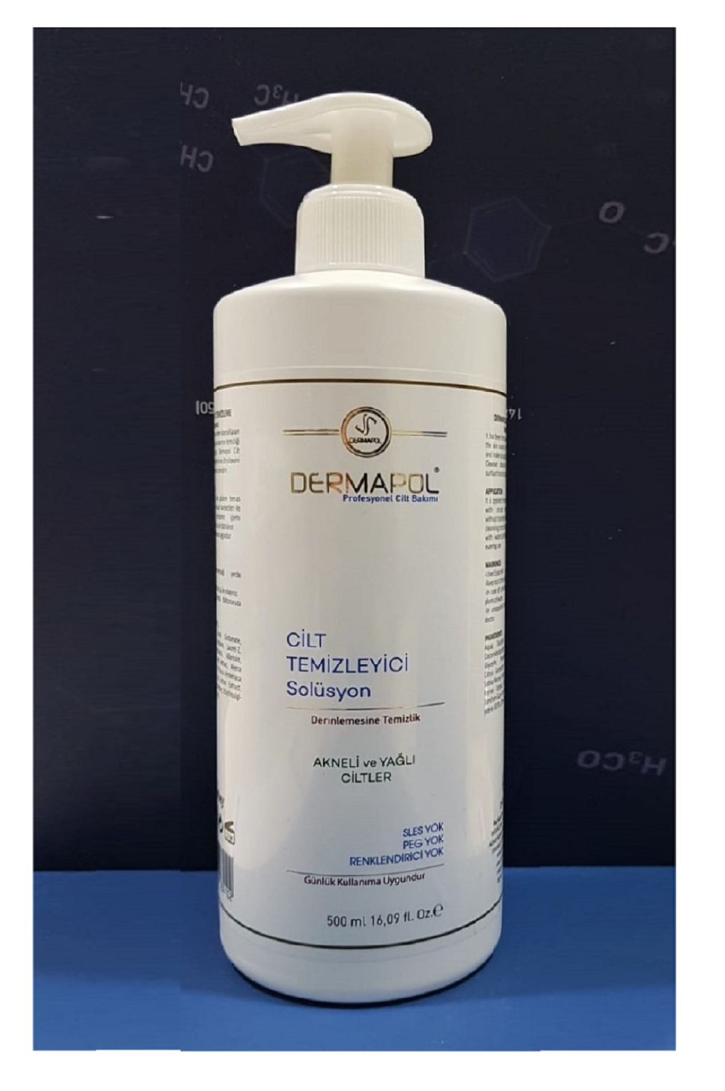 DERMAPOL Cilt Temizleyici Solüsyon - AKNELİ ve YAĞLI Ciltler 500 ml.